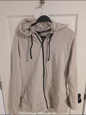 GAIAM Men's Light Taupe Zip-Up Hoodie Jacket